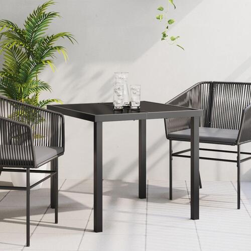 Havebord Sort 80x80x73 cm Tempereret Glas