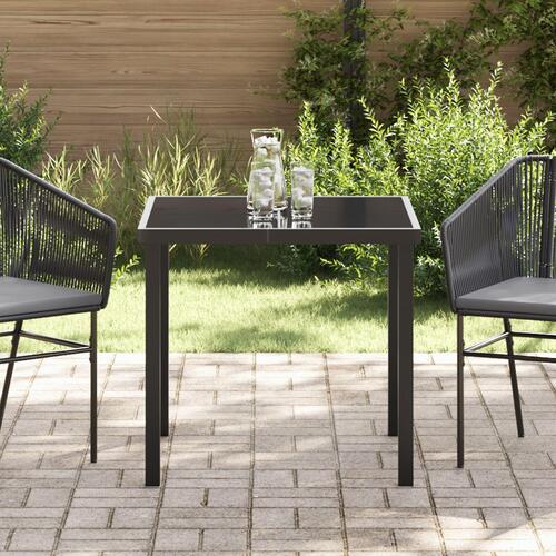 Havebord Sort 80x80x73 cm Tempereret Glas