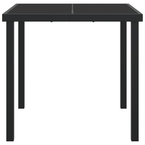 Havebord Sort 80x80x73 cm Tempereret Glas