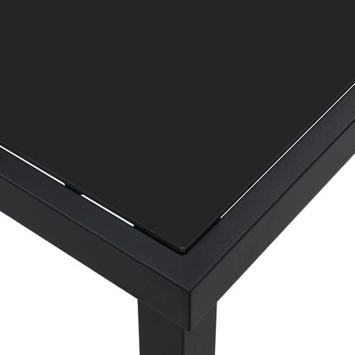 Havebord Sort 80x80x73 cm Tempereret Glas