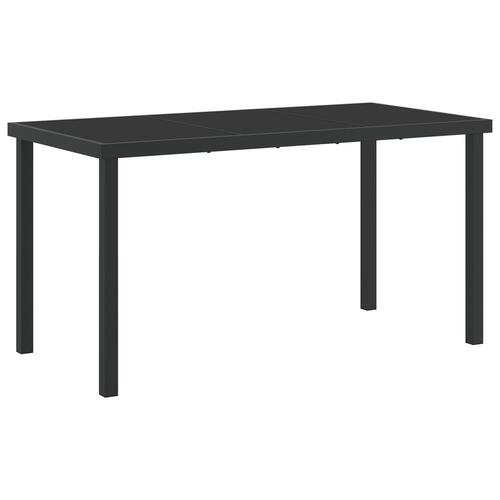 Havebord Sort 140x80x73 cm Tempereret glas