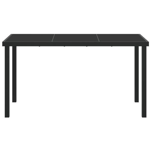 Havebord Sort 140x80x73 cm Tempereret glas