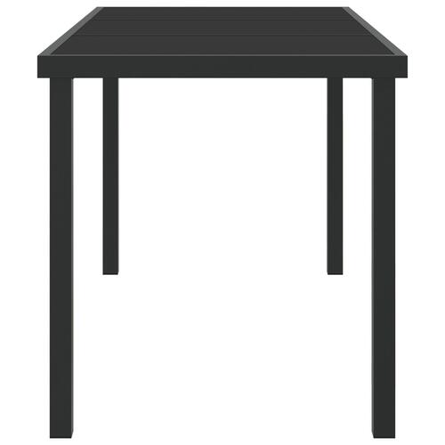 Havebord Sort 140x80x73 cm Tempereret glas