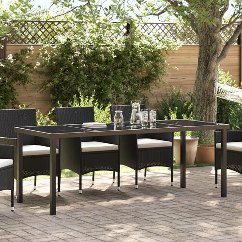 Havebord Sort 200x80x73 cm Tempereret Glas