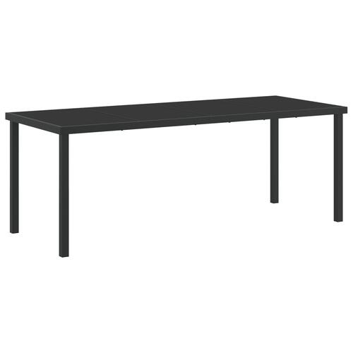 Havebord Sort 200x80x73 cm Tempereret Glas