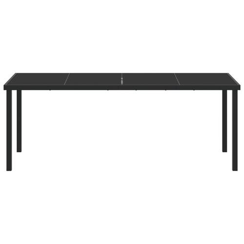 Havebord Sort 200x80x73 cm Tempereret Glas