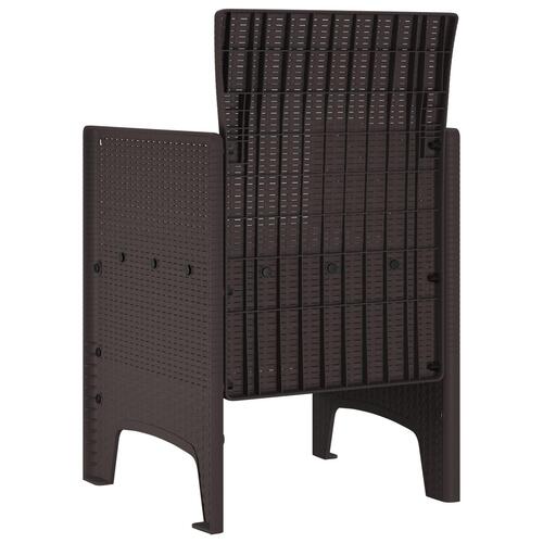 Havestole med puder 4 stk Brun Poly Rattan