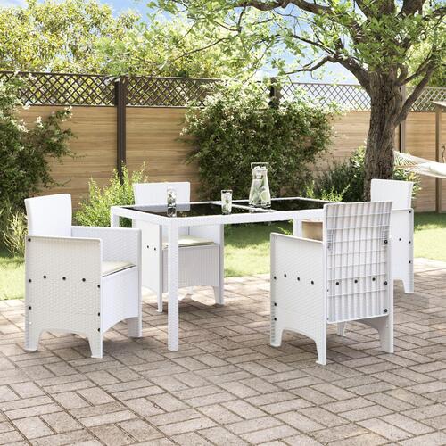 Have Stol Sæt af 4 Hvid Poly Rattan Standard Stabelbar
