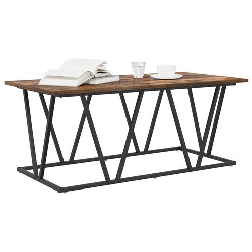 Sofabord i Røget Eg 100x50x40 cm - Ingeniørtræ og Metal