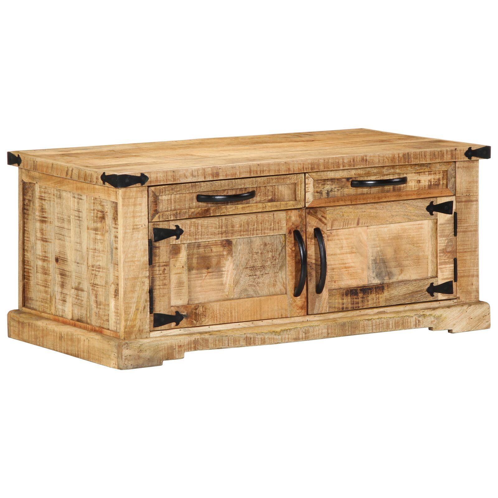Sofabord 90x50x40 cm Massivt Træ Rå Mangotræ