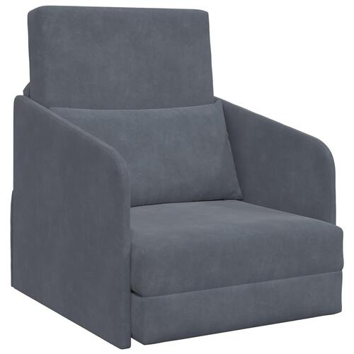 Gulv Sofa Seng 2-i-1 Mørkegrå 65x80x83 cm Velour