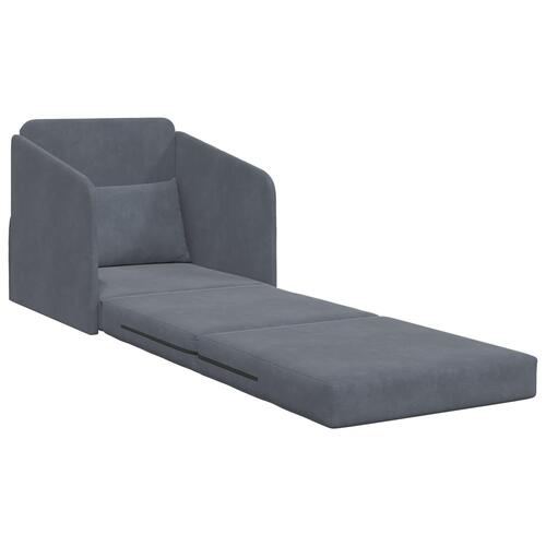Gulv Sofa Seng 2-i-1 Mørkegrå 65x80x83 cm Velour