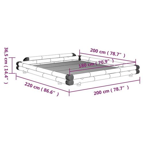 Sengeramme 180x200 cm bambus