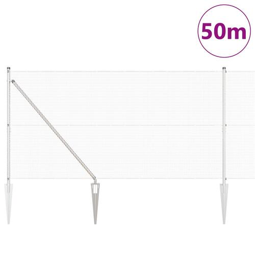 Svejset trådhegn med 13 spidse stolper 1.2 x 50 m galvaniseret stål