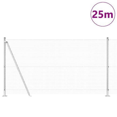 Svejset trådhegn med 13 flangede stolper 1.2x25 m Galvaniseret stål