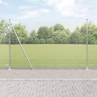Svejset Trådhegn med 13 Flangede Stolper 1.4x50 m Galvaniseret Stål