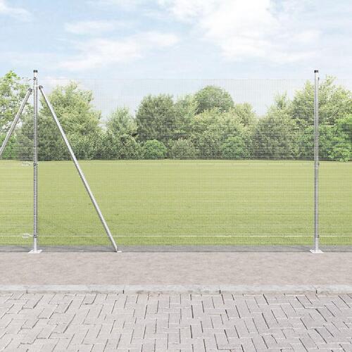 Svejset Trådhegn med 13 Flangede Stolper 1.4x50 m Galvaniseret Stål
