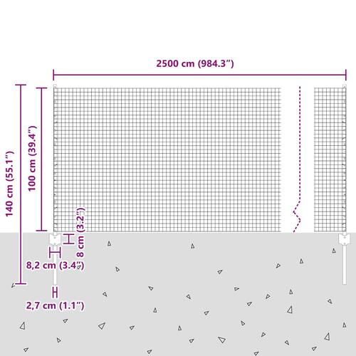 Hønsehegn Sæt Sæt af 2 Galvaniseret stål 25 x 1 m Holdbart