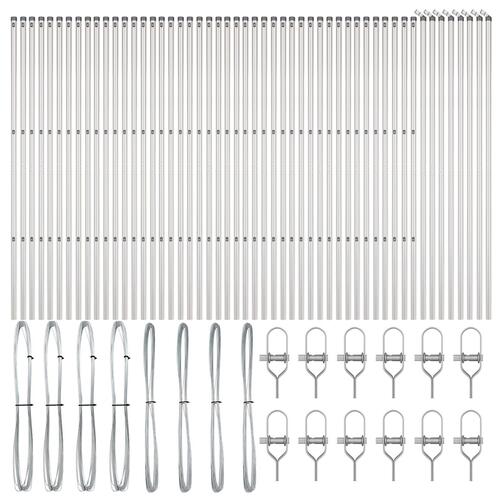 Hegn Stolper 52 stk Ø32 mm 190 cm Galvaniseret Stål