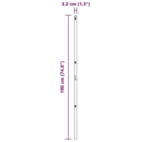Hegn Stolper 52 stk Ø32 mm 190 cm Galvaniseret Stål