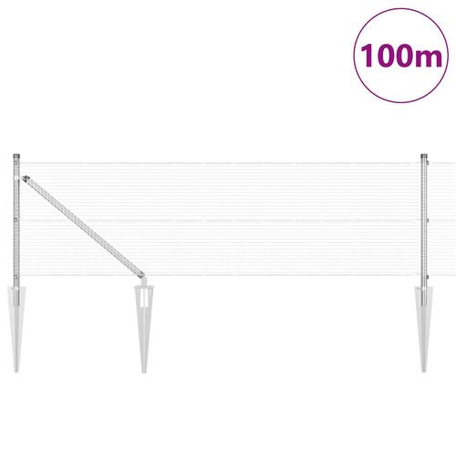 Svejset trådhegn med 13 spidse pæle 0.8x100 m galvaniseret stål