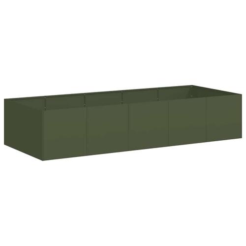 Plantekasse 200x80x40 cm stål olivengrøn (OUTLET A)
