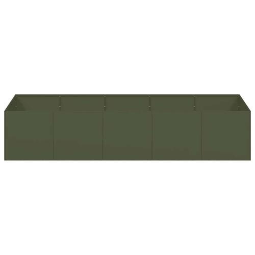 Plantekasse 200x80x40 cm stål olivengrøn (OUTLET A)