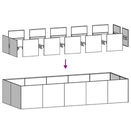 Plantekasse 200x80x40 cm stål olivengrøn (OUTLET A)