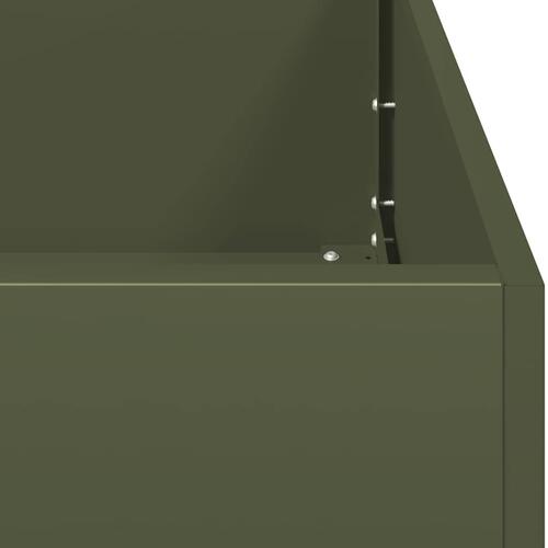 Plantekasse 200x80x40 cm stål olivengrøn (OUTLET A)