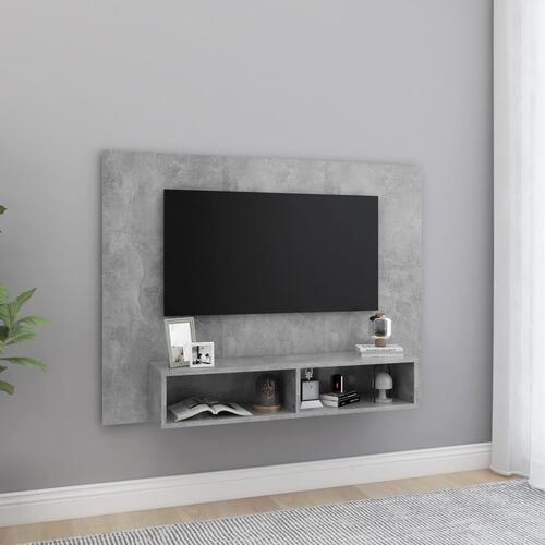 Væghængt tv-skab 120x23,5x90 cm konstrueret træ grå