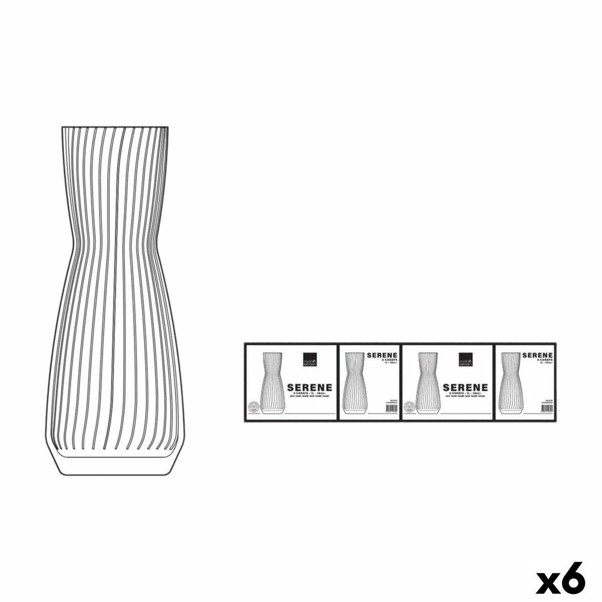 Glasflaske 1 l - sæt med 6