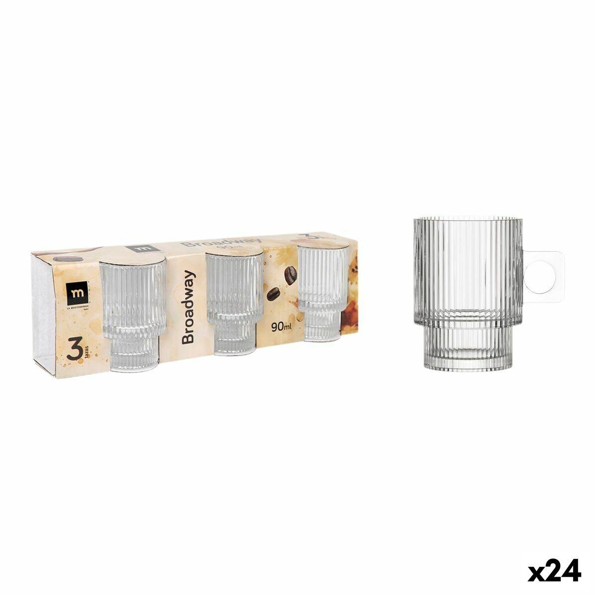 Broadway kaffekopper 3-dele - 24 sæt, 90 ml