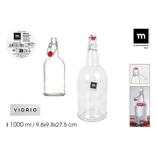 Glasflaske 1 l - 12 stk. hermetiske
