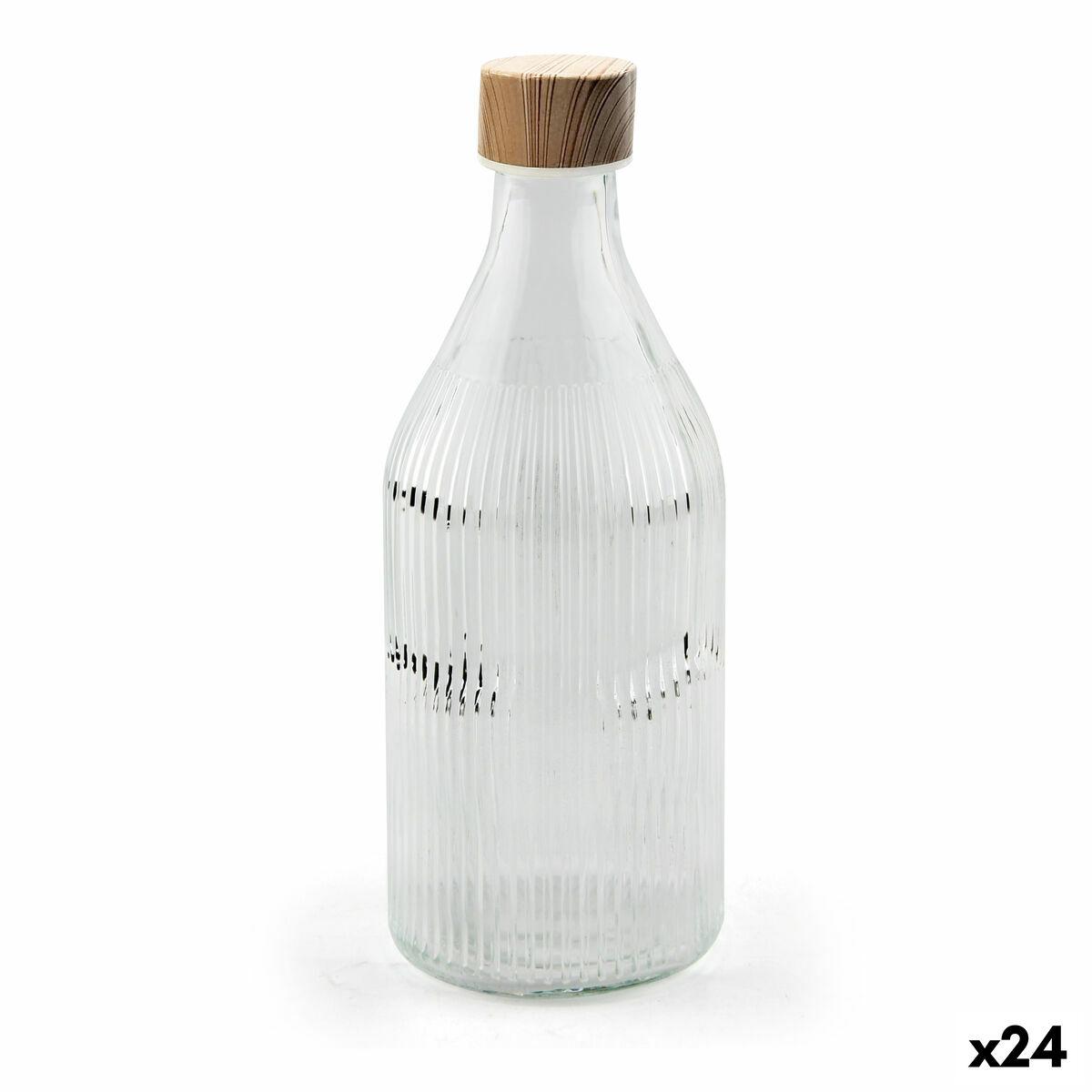 Glasflaske med metal, 1 l - 24 stk.