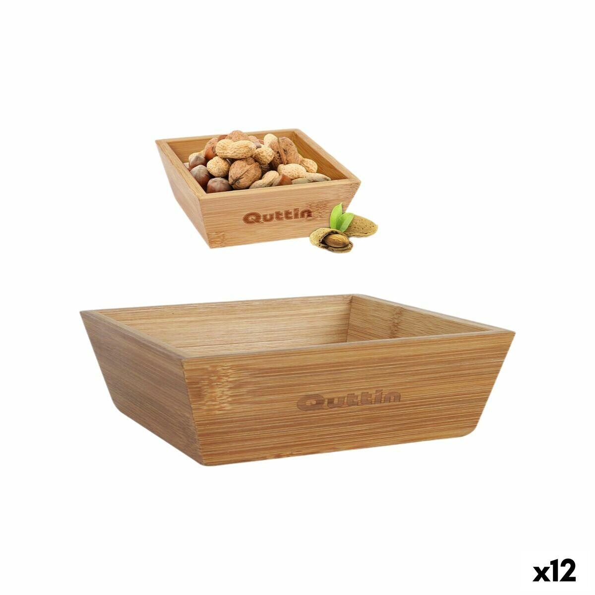 Quttin snackskål i bambus 16 × 16 × 5 cm - 12 stk.