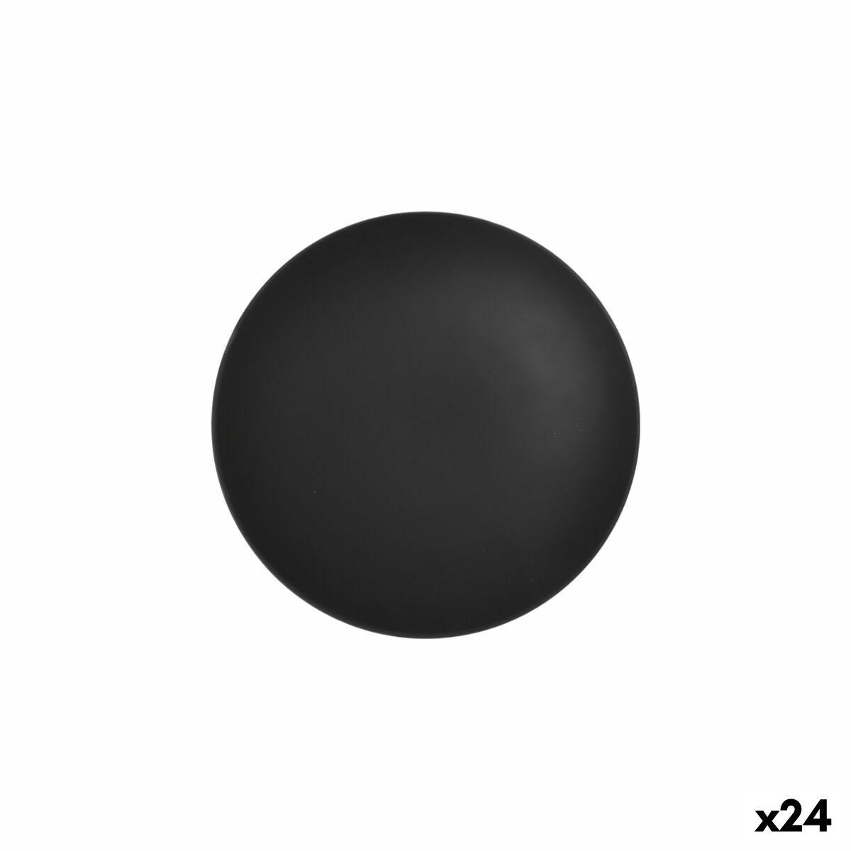 Dyb tallerken - sort melamin 21 x 5,3 cm (24 stk.)