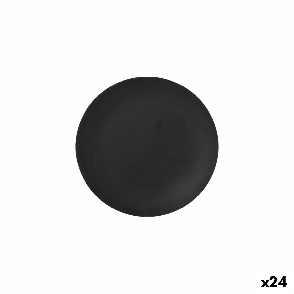 Desserttallerken - sort melamin 20 cm (24 stk.)