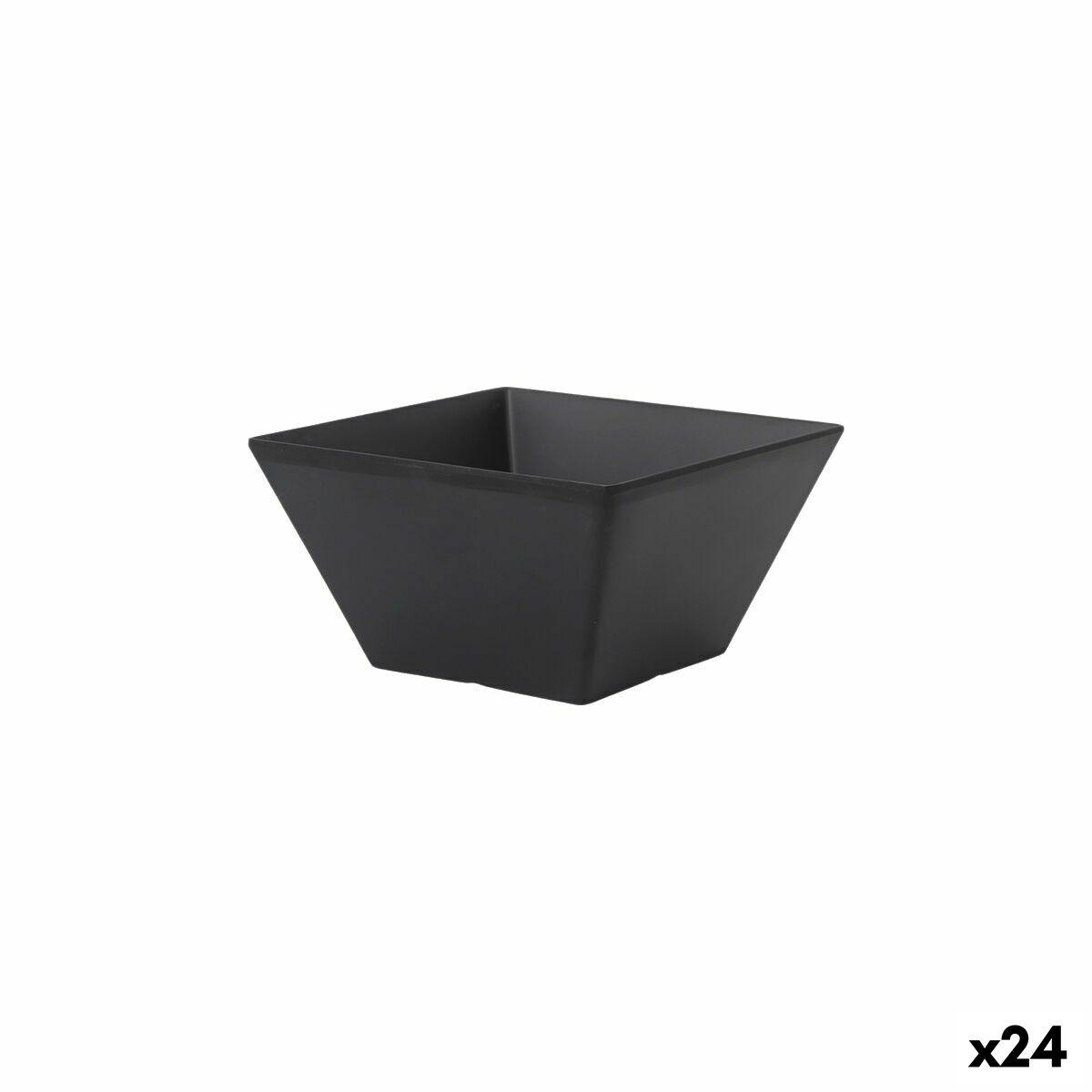 Snackskål 13 × 13 × 7 cm - 24 stk., sort melamin