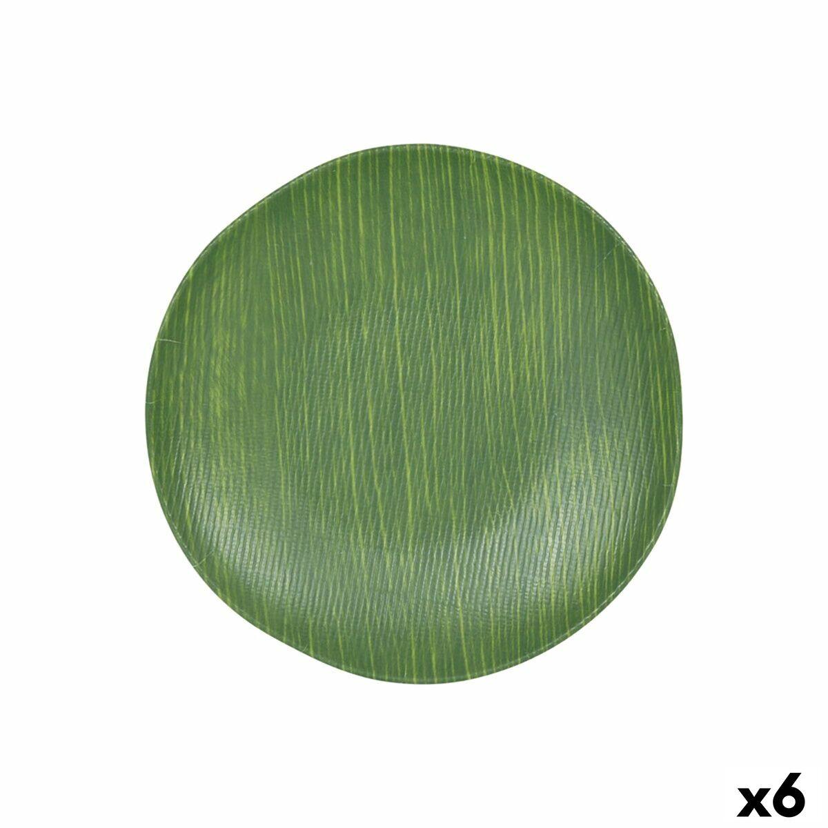 Flad middagstallerken grøn Ø 26 cm - sæt med 6