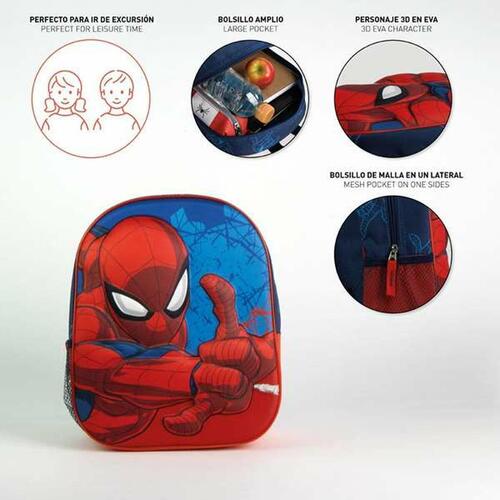 3D Skoletaske Spider-Man Blå 25,0 x 31,0 x 10,0 cm
