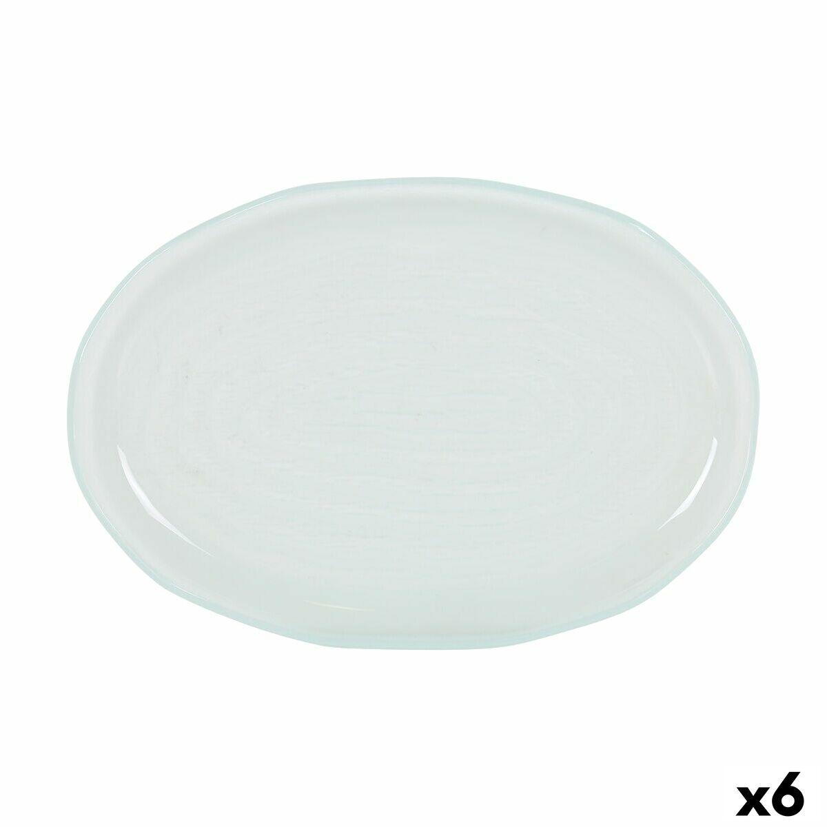 Snack bakke - Oval serveringsfad 23 × 16 cm, gennemsigtig (6 stk.)