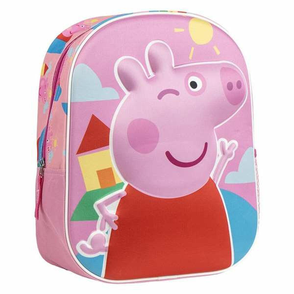 Peppa Pig 3D skoletaske - Pink, 25 × 31 × 10 cm