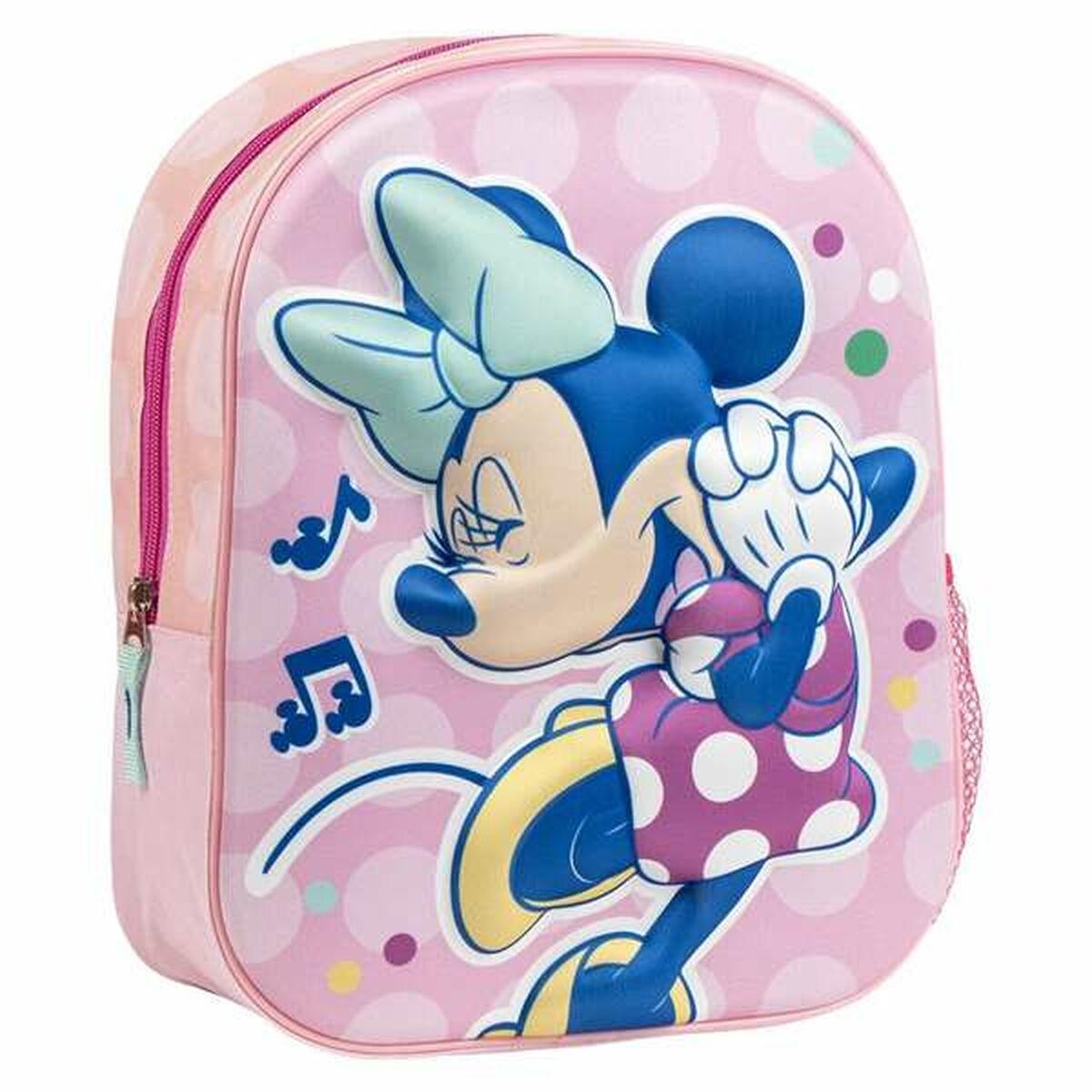 Minnie Mouse 3D skoletaske - pink, 25 × 31 × 10 cm