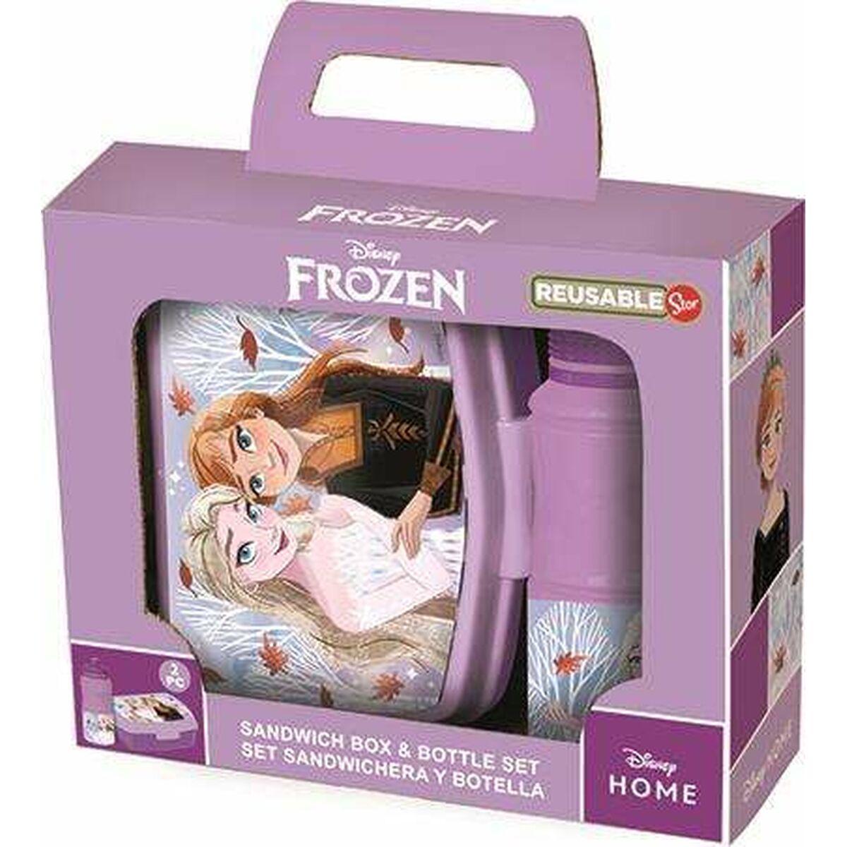 Frozen madkasse med vandbeholder - Autumn Leaves, pink (2 dele)