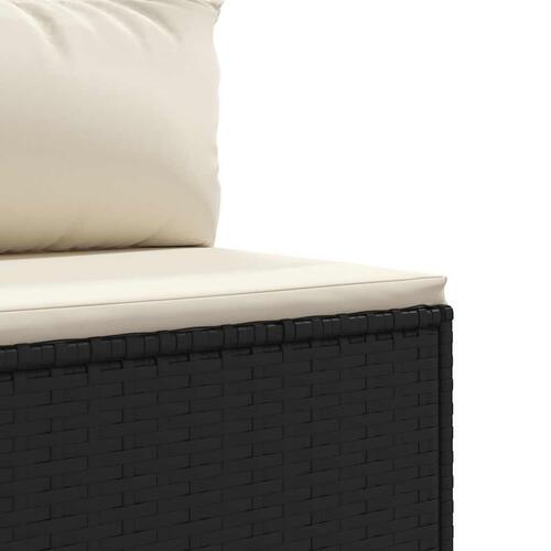 Loungesæt til haven 7 dele med hynder polyrattan sort