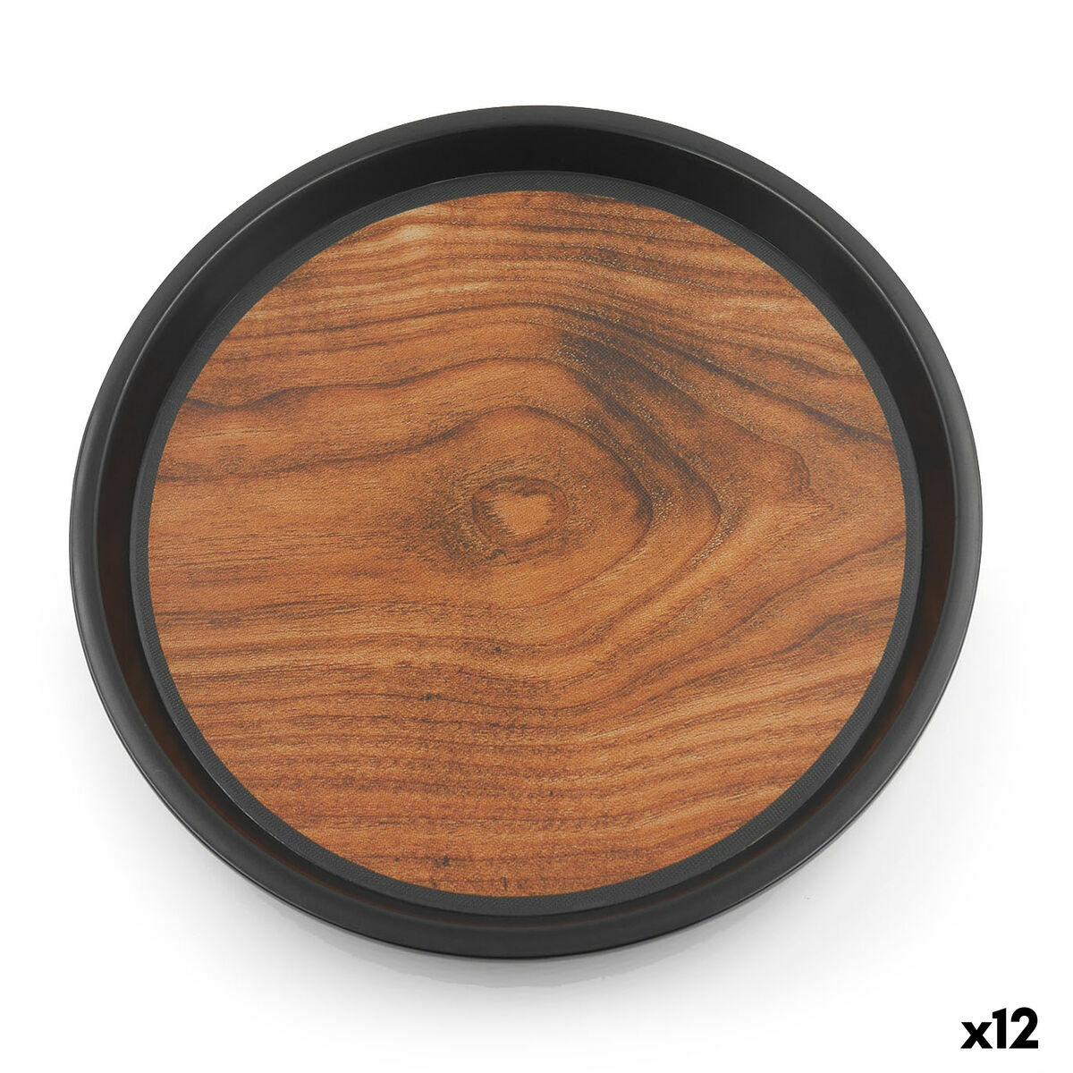 My Bar serveringsbakke 41 × 2,3 cm - sæt med 12, sort/brun