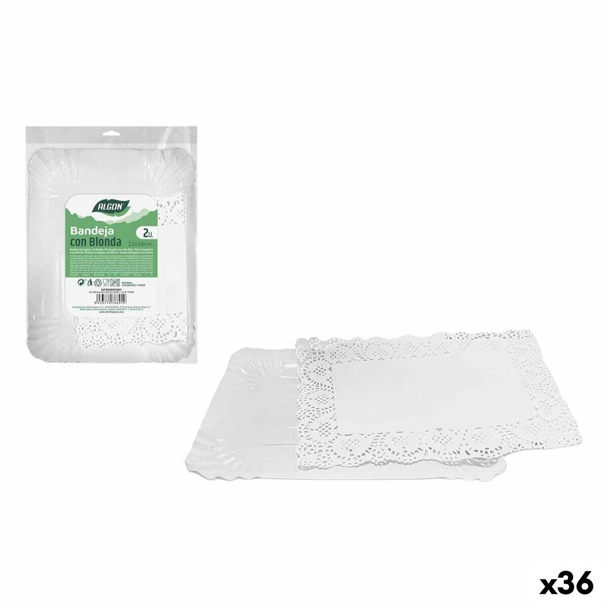 Algon snackbakke rektangulær 22 × 28 cm - 2 stk. (36 pakker)