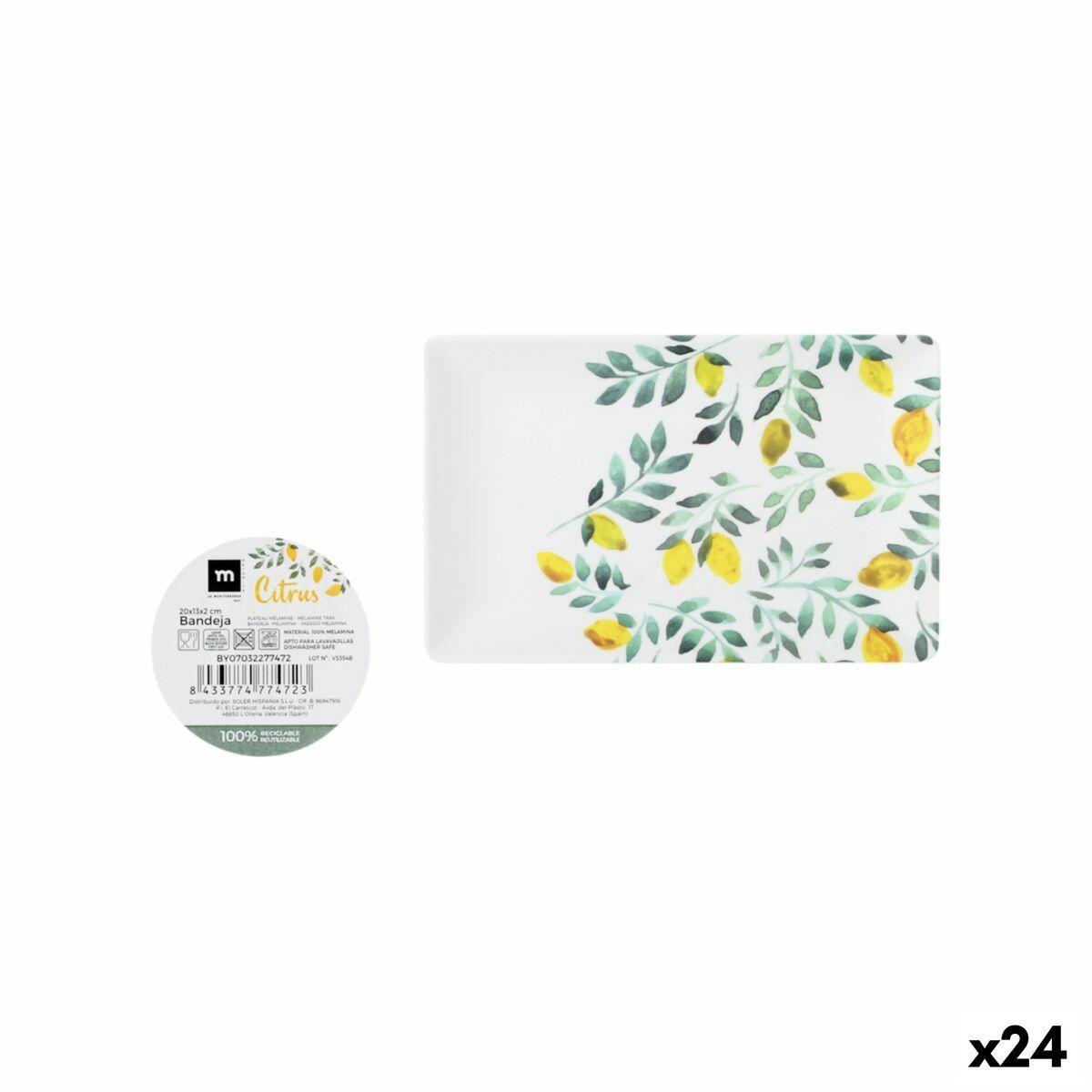 Snack bakke - Citron, melamin, 20 × 13 × 2 cm (24 stk.)