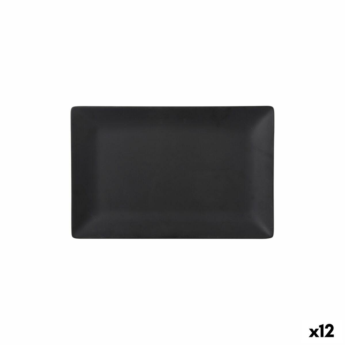 Snackbakke, melamin, sort 30 × 20 × 2,5 cm (12 stk.)