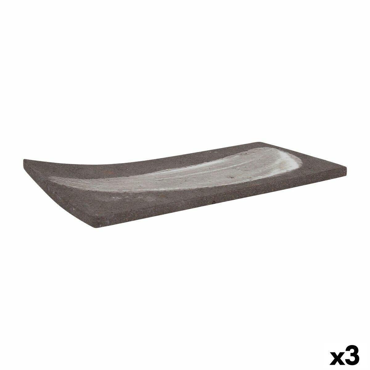 Snack bakke Krakatoa - Rektangulær serveringsfad 24 × 12 cm (3 stk) - Grå
